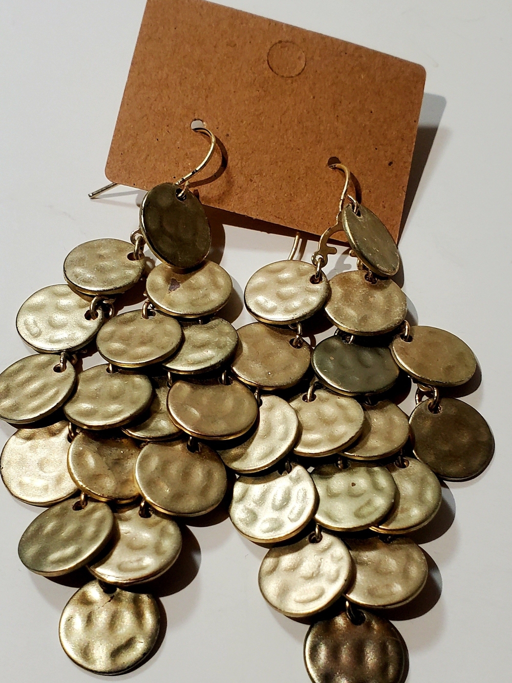 Unbranded Gold Disc Cascade Drop Earrings